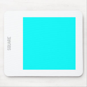 Square - Cyan and White Mouse Mat