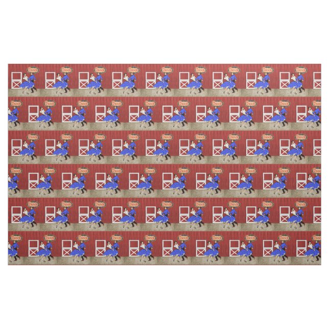 Square Dance Barn Dance Swing Dance Couple  3" Fabric (Fat Quarter)