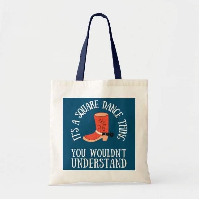 Square Dance Cowboy Western Dance Teacher Dancing Tote Bag (Front)