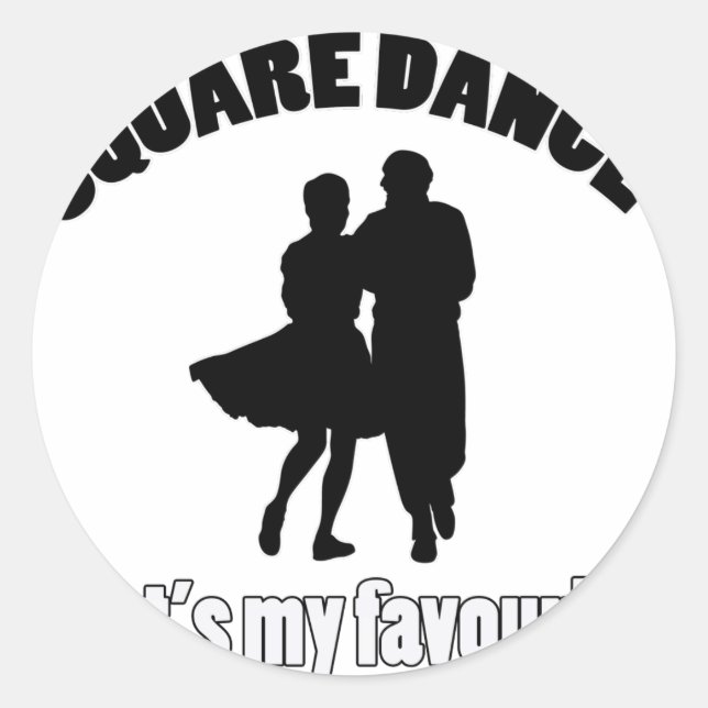 square dance designs classic round sticker (Front)