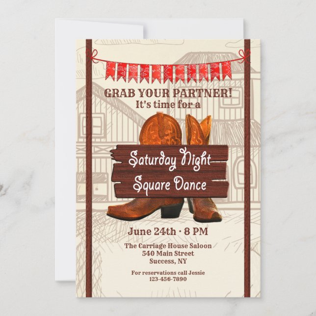 Square Dance  Invitation (Front)