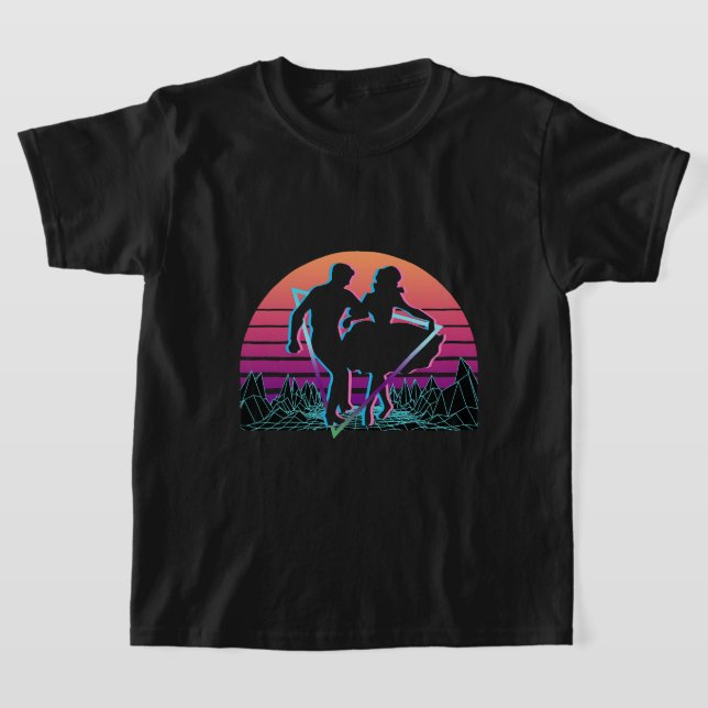 Square Dance Square Dancing Retro T-Shirt (Laydown)