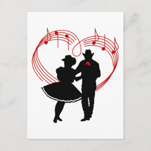 Square Dancers Postcard