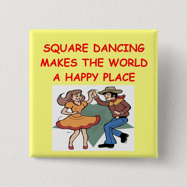 square dancing 15 cm square badge (Front)