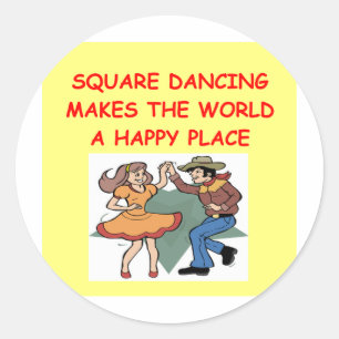square dancing classic round sticker