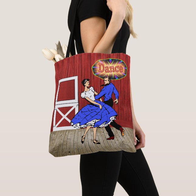 Square Dancing Couple  Barn Dance Tote Bag (Close Up)