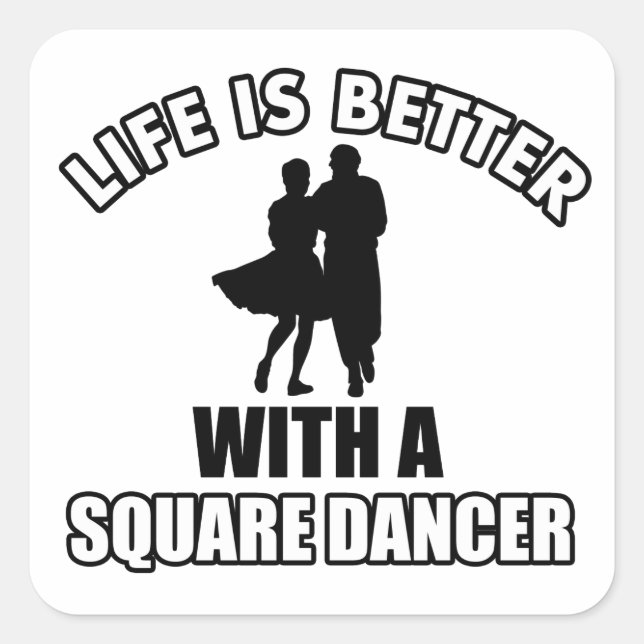 Square dancing designs square sticker (Front)