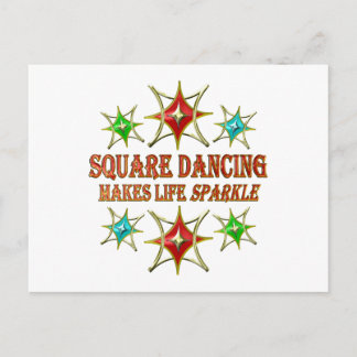 SQUARE DANCING FANCY STARS POSTCARD