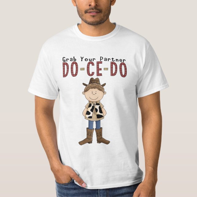 Square Dancing Fun Cowboy T Shirt (Front)