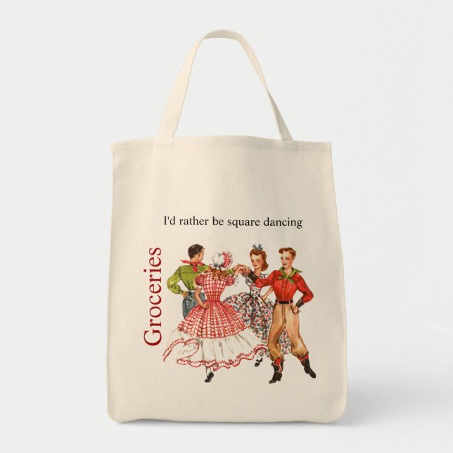 Square Dancing Grocery Bag (Front)