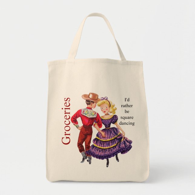 Square Dancing Grocery Bag (Front)