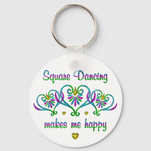 Square Dancing Makes Me Happy Key Ring