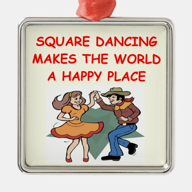 square dancing metal tree decoration (Front)