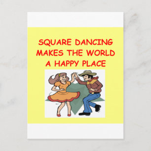 square dancing postcard