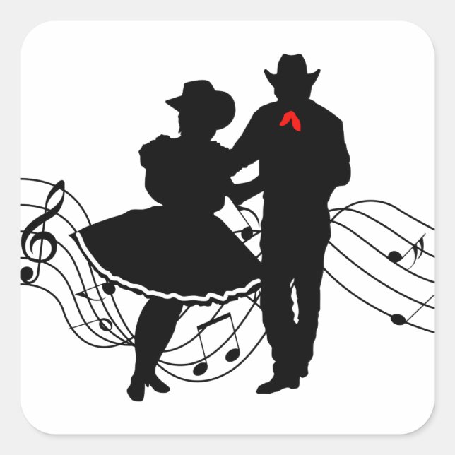 Square Dancing Square Sticker (Front)