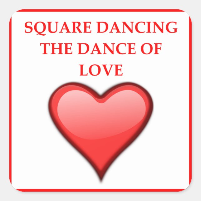 square dancing square sticker (Front)