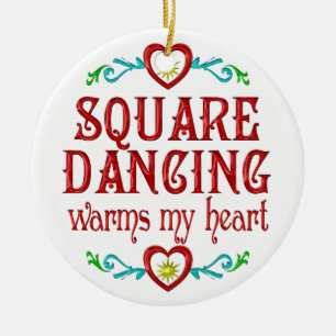 Square Dancing Warms My Heart Ceramic Tree Decoration