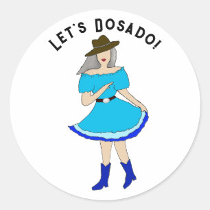 Square Dancing Woman Classic Round Sticker