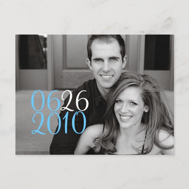 Square Date Announcement Postcard (Front)