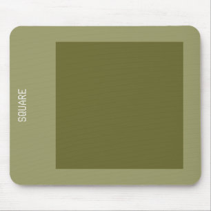 Square - Deep Olive and Khaki Mouse Mat