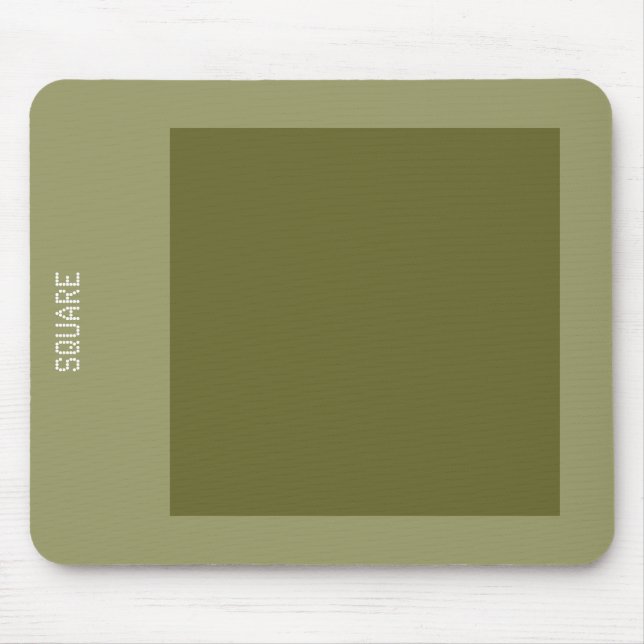 Square - Deep Olive and Khaki Mouse Mat (Front)