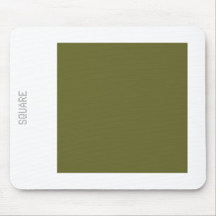 Square - Deep Olive and White Mouse Mat