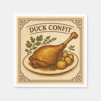Square Design (Duck Confit, Retro Style) Napkin