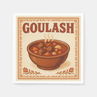 Square  Design (Hungarian Goulash, Retro Style Napkin
