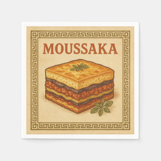 Square  Design Moussaka, Greek Style 2026 Napkin