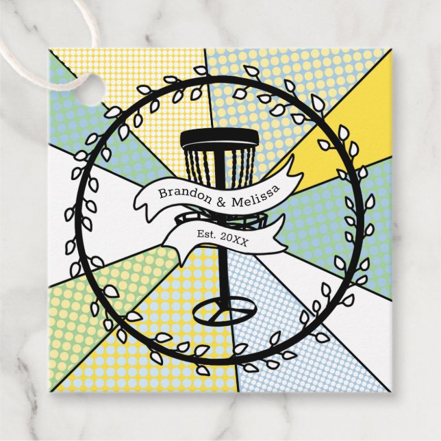 Square Disc Golf Themed  Favour Tags (Front)