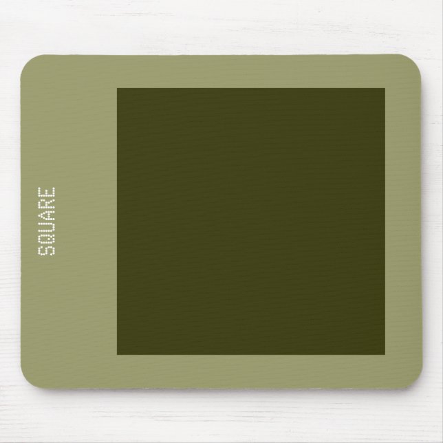 Square - Dk Olive and Khaki Mouse Mat (Front)