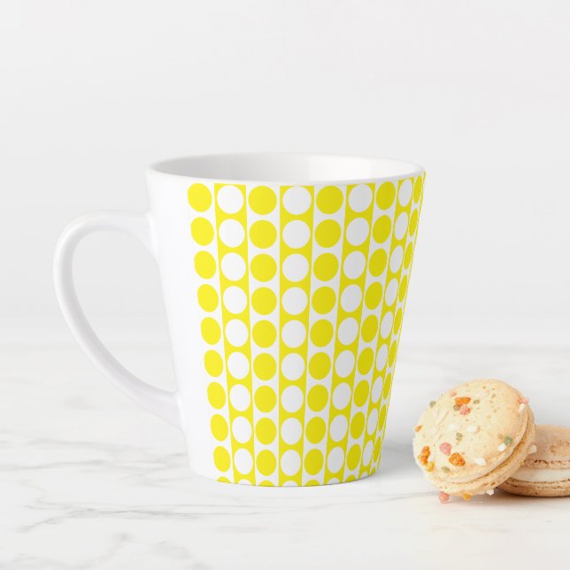 Square Dot Custom Pattern Latte Mug (In Situ)