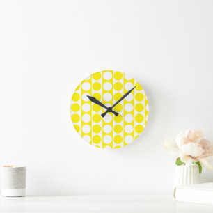 Square Dot Custom Pattern Round Clock
