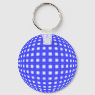 Square Dot Globe Key Ring