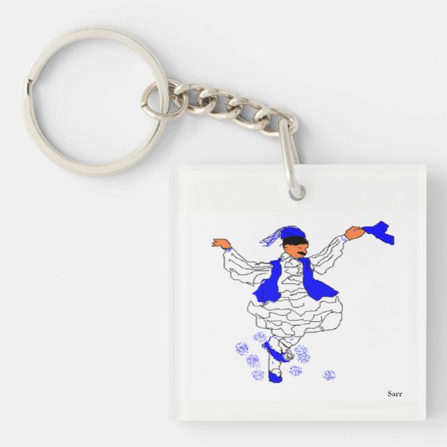 Square (double-sided) Keychain Evzone (Front)