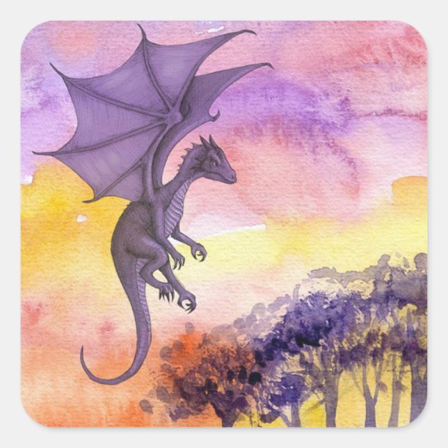 Square Dragon Sticker (Front)