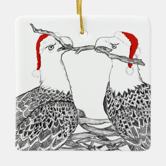 Square Eagle Santa Ornament Harriet and M15 HOME (Front)