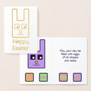 Square Easter Bunny Foil Card