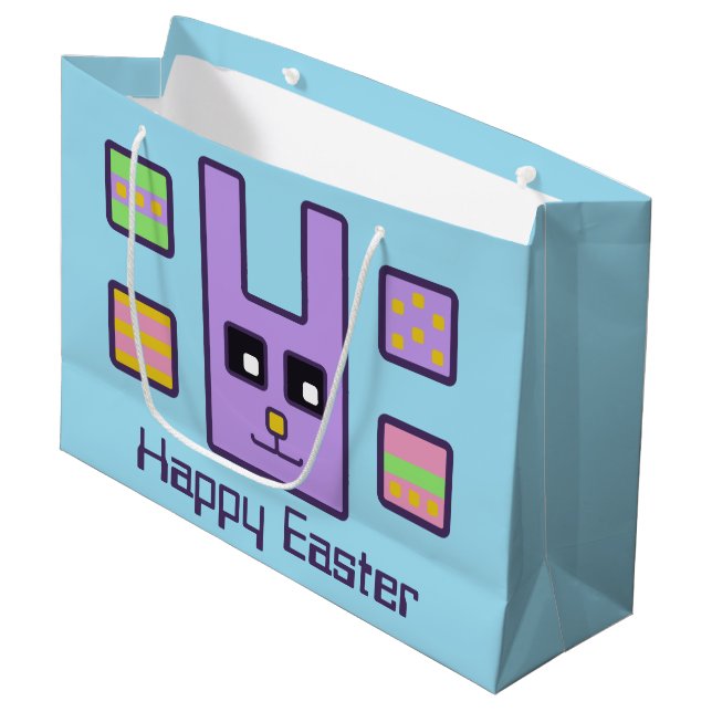 Square Easter Bunny Gift Bag (Large) (Front Angled)