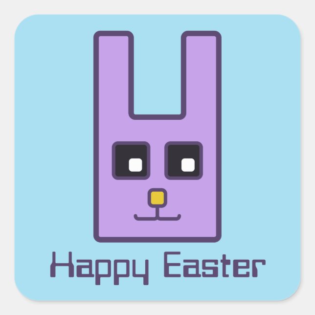 Square Easter Bunny Stickers (Front)