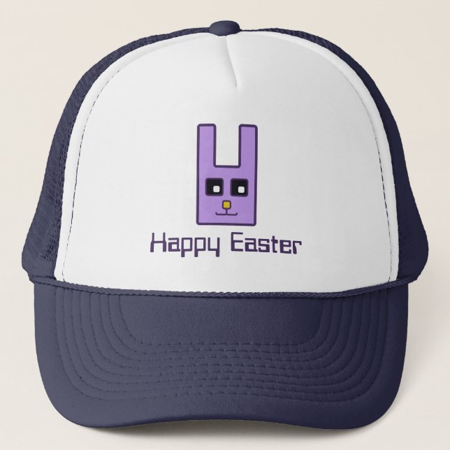 Square Easter Bunny Trucker Hat (Front)