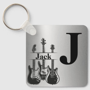 Square electric guitar key ring. ring