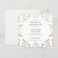 Square Elegant Antique Gold Bridal Shower