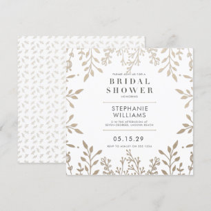 Square Elegant Antique Gold Bridal Shower Invitation