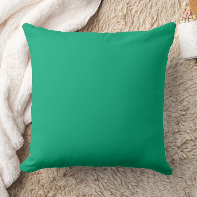 square emerald-green cushion with softly rounded  (Blanket)