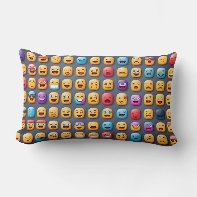 Square Emojis Lumbar Cushion (Front)