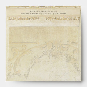 Square Envelope Paris Parchment Elegant Wedding