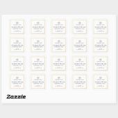 Square faux gold thin border white product label (Sheet)