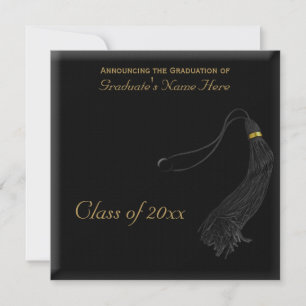 Square Faux Mortarboard Graduation Invitation