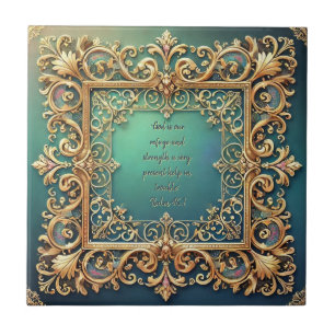 Square Filigree Frame Customisable Bible Verses  Tile
